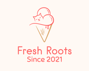 Cat Ice Cream  logo design