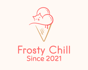 Ice - Cat Ice Cream logo design