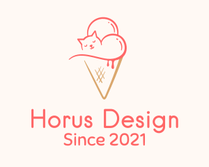 Cat Ice Cream  logo design