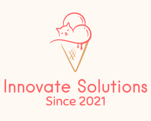 Cat - Cat Ice Cream logo design