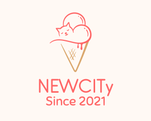 Cat Ice Cream  logo design