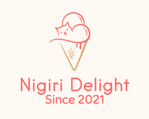 Cat Ice Cream  logo design