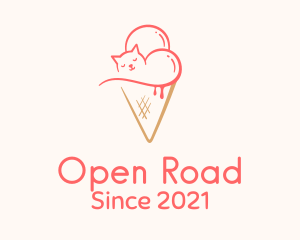 Cat Ice Cream  logo design