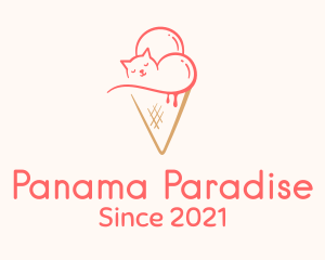 Cat Ice Cream  logo design