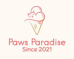 Cat Ice Cream  logo design