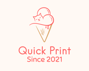 Cat Ice Cream  logo design