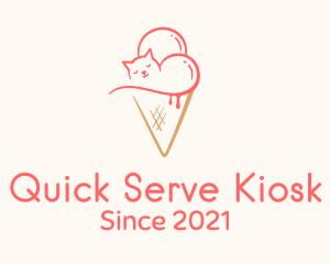 Cat Ice Cream  logo design