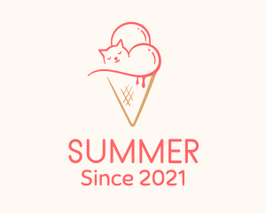 Cat Ice Cream  logo design