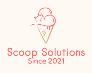 Scoop - Cat Ice Cream logo design