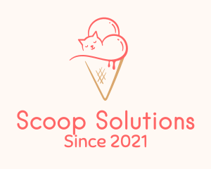 Cat Ice Cream  logo design