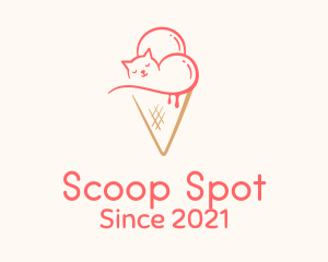 Scoop - Cat Ice Cream logo design