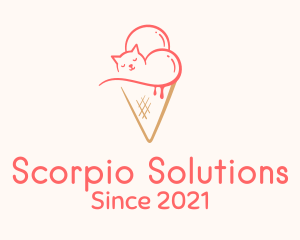 Cat Ice Cream  logo design