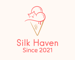 Cat Ice Cream  logo design