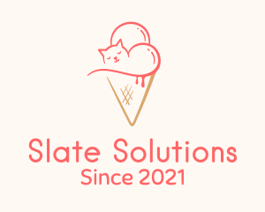 Cat Ice Cream  logo design