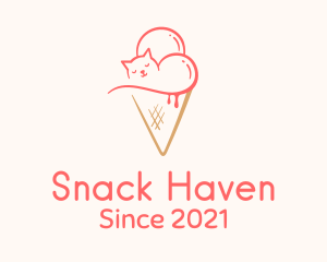 Snack Bar - Cat Ice Cream logo design