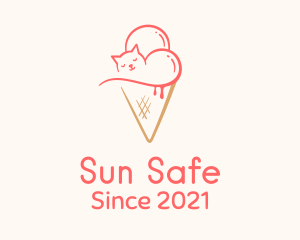 Cat Ice Cream  logo design