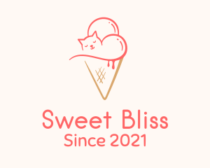 Cat Ice Cream  logo design