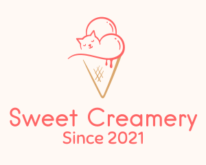 Cat Ice Cream  logo design