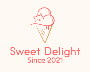 Cat Ice Cream  logo design