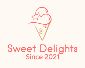 Cat Ice Cream  logo design