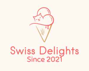 Cat Ice Cream  logo design