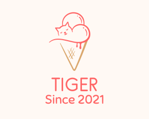 Cat Ice Cream  logo design