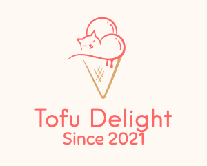 Cat Ice Cream  logo design