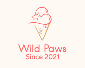 Cat Ice Cream  logo design