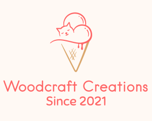 Cat Ice Cream  logo design