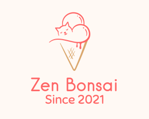 Cat Ice Cream  logo design