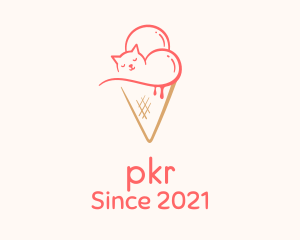 Cat Ice Cream  logo design