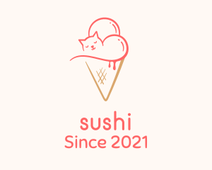 Cat Ice Cream  logo design