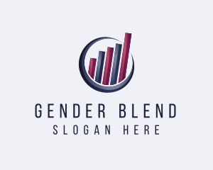 Gender - Bar Graph Analytics logo design