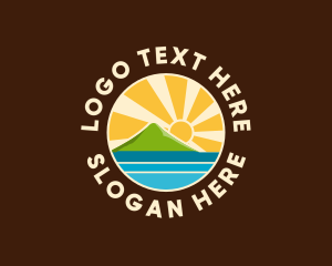Lagoon - Seaside Sunrise Badge logo design