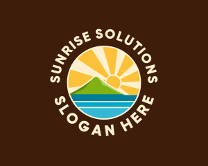 Seaside Sunrise Badge logo design