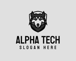 Alpha - Shield Geometric Wolf logo design