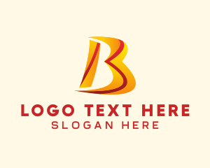 Media Company - Orange Red Letter B logo design