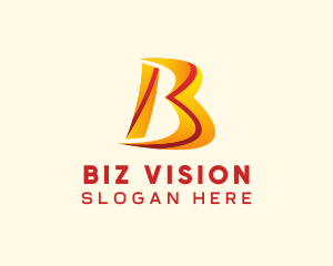 Orange Red Letter B  logo design