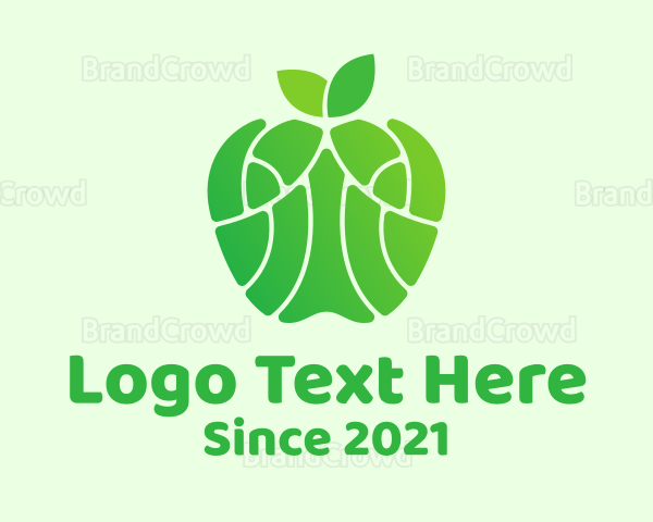 Green Healthy Apple Logo