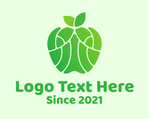 Supermarket - Green Healthy Apple logo design