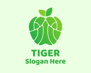Green Healthy Apple Logo