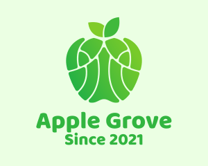 Green Healthy Apple logo design