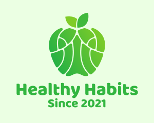 Green Healthy Apple logo design