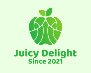 Juicy - Green Healthy Apple logo design