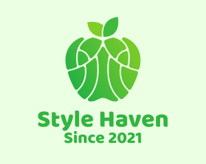 Supermarket - Green Healthy Apple logo design