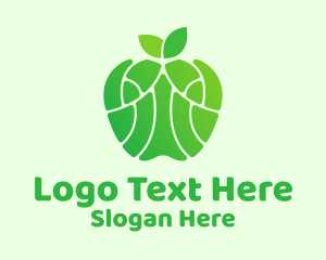 Green Healthy Apple Logo