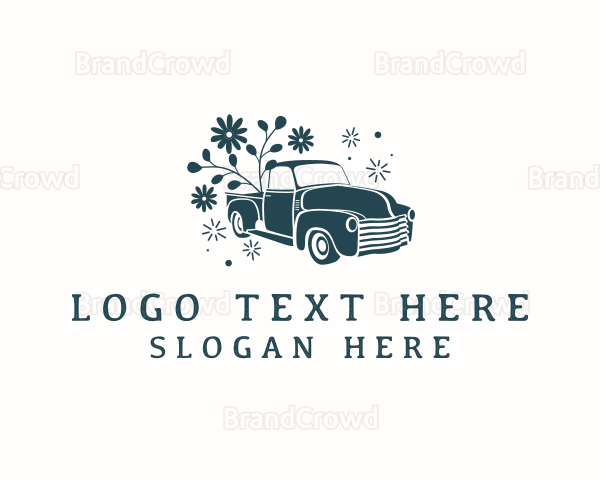 Botanical Flower Truck Logo