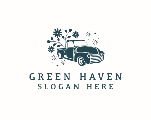 Botanical Flower Truck logo design