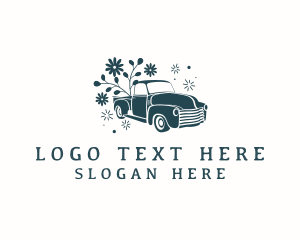 Delivery - Botanical Flower Truck logo design