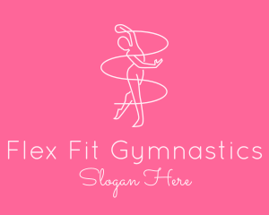 Gymnastics - Graceful Gymnast Monoline logo design